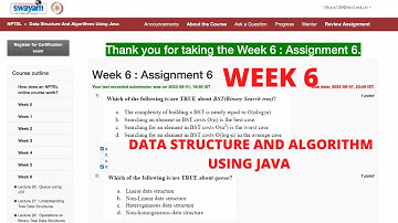 NPTEL Data Structure And Algorithms Using Java WEEK 6 Quiz Assignment Solutions | July 2022