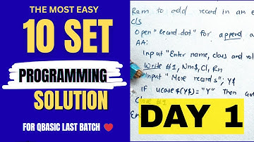 Class 10 Programming solution | Readmore Publication Set 1  | Last Batch| Part 1