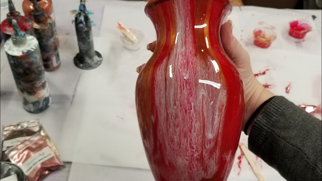 Beautiful Resin Painted Christmas Vase YouTube