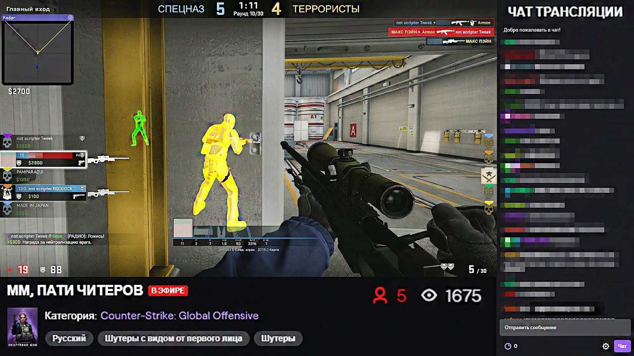 Наказали стримера с читами. До глобала в бесплатной КСГО/CS:GO