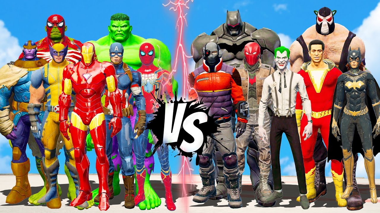 VILLAIN OF DC COMICS VS THE AVENGERS MARVEL COMICS - EPIC BATTLE 