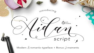 Aidan Romantic Script Font Font Free Download screenshot 5