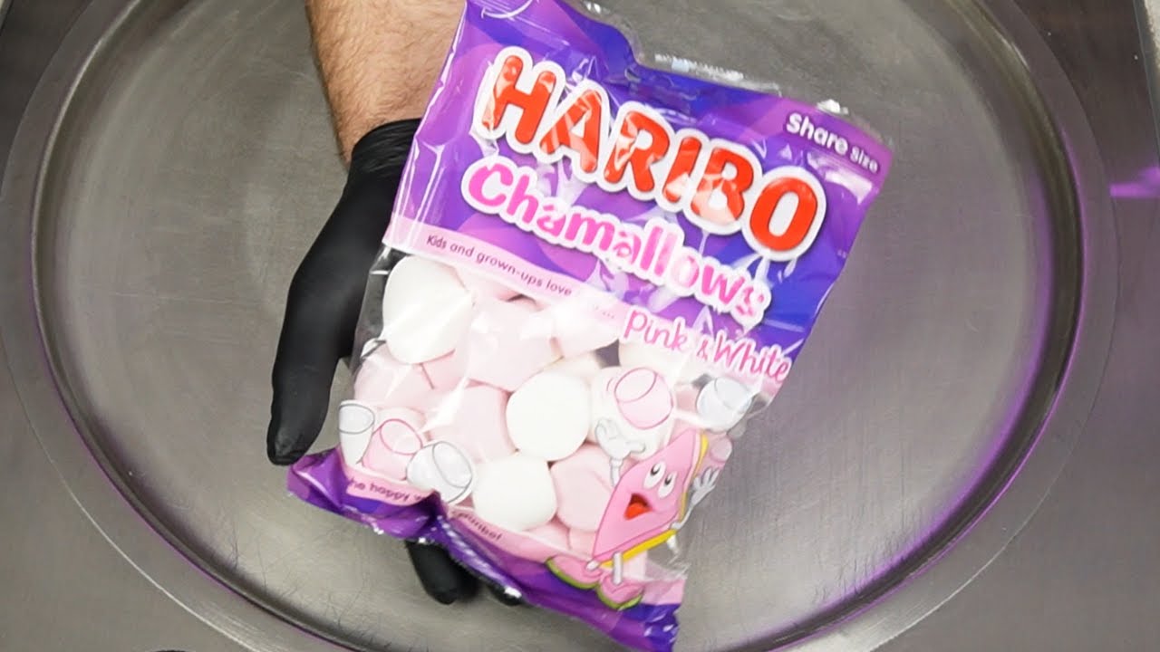 Marshmallow Ice Cream Rolls how to make Haribo Marshmello to rolled
