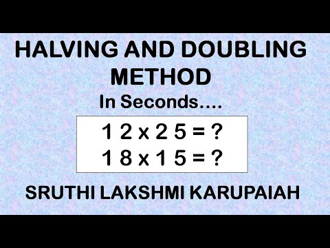 Halving and Doubling Method | Easy Multiplication Method In Seconds | Sruthi Lakshmi Karupaiah
