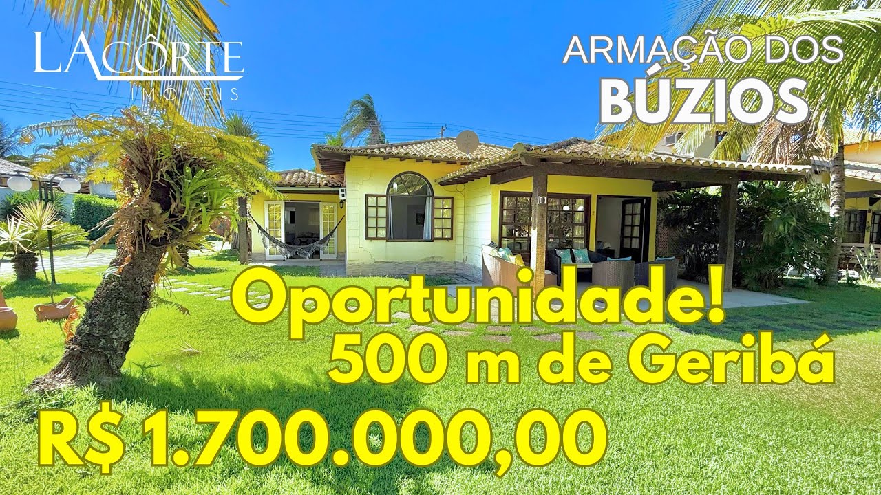 Búzios: sua casa de praia a 500 metros de Geribá! Oportunidade!