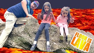 The floor is Lava challenge Family Fun Kids Pretend playtime