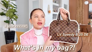 WHAT&#39;S IN MY BAG | Every day Essentials | Louis Vuitton Speedy Bandouliere 25 in Damiere Ebene