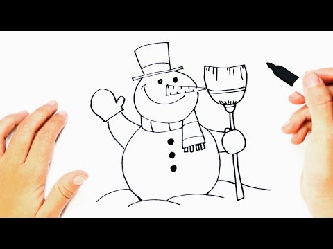 طريقة رسم رجل الثلج تعليم الرسم رسومات سهله وجميله تعلم الرسم رسم سهل