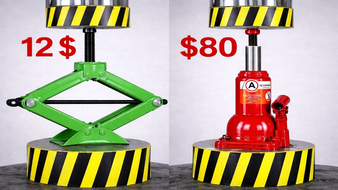 ⚠️THESE JACKS ARE DANGEROUS! EXPENSIVE VS CHEAP JACKS UNDER HYDRAULIC PRESS