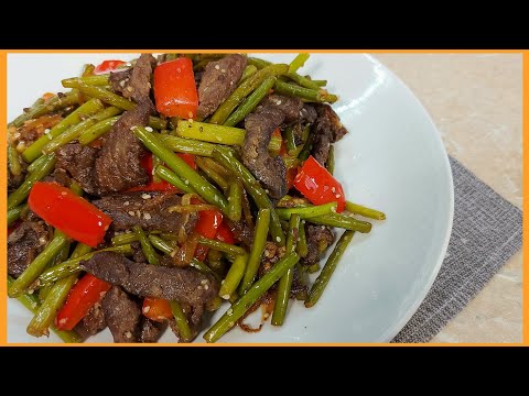 Говядина с чесночными стрелками