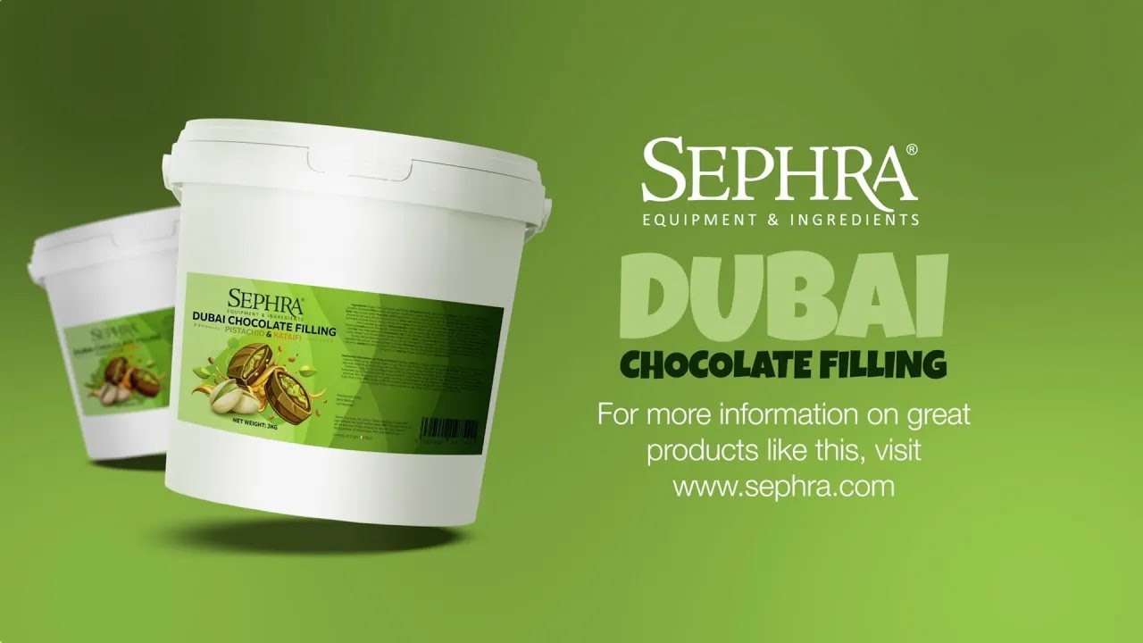 Sephra Dubai Chocolate Filling with strawberries