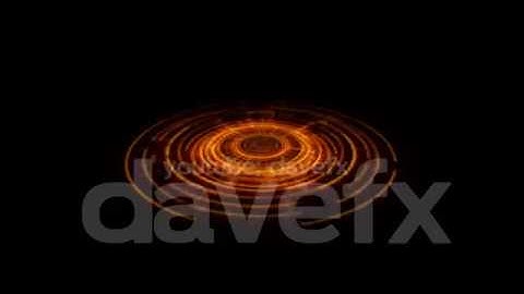 DAVE FX - Tron Hologram Portal Vortex Spin on the Ground Orange with Vertical Light Rays