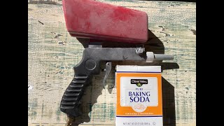 Soda Blasting Test with REGULAR Baking Soda - Harbor Freight Gravity Feed Hand Held Blaster