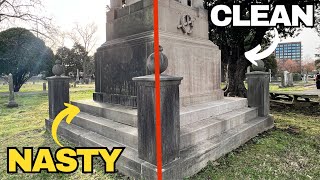 Cleaning 100 Year Old Headstones Without Touching Them