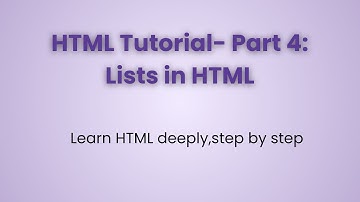 👉 HTML Part 4 – Lists in HTML | Learn HTML in Telugu