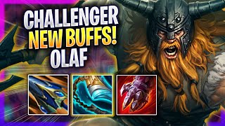 KOREAN CHALLENGER TRIES OLAF WITH NEW BUFFS! - Korean Challenger Plays Olaf JUNGLE vs Lee Sin!