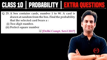 A box contains cards, number 1 to 90. A card is drawn at random form the box. Find the probability
