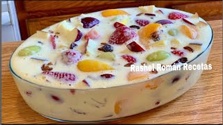 Postre de queso y frutas frescas extra delicioso 😋