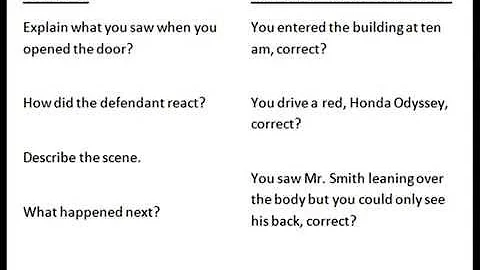 Direct vs Cross Examination Questions