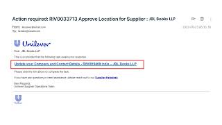 Unilever Supplier portal View and confirm your company information screenshot 2