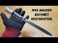 WW2 rusty german Mauser bayonet restaration | How I made bayonet restoration