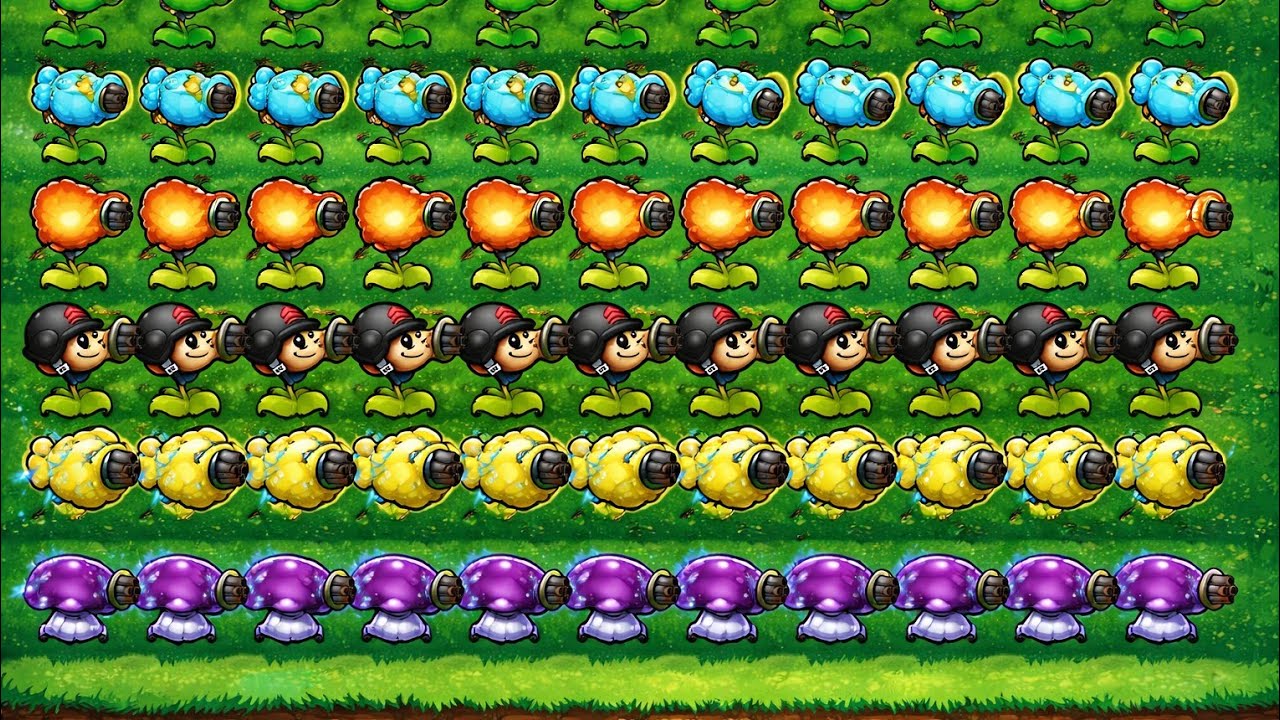 “Plants Machine Gunner vs Bosses