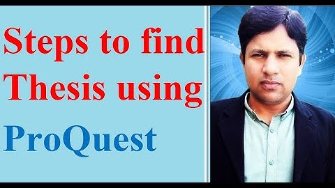 Finding thesis using ProQuest HEC by Zahid Raza Urdu# Hindi