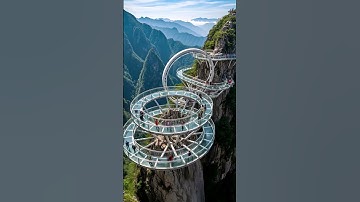 Tourists Panic as Mountain Walkway Glass Bridge Collapses Shocking #viral #shorts