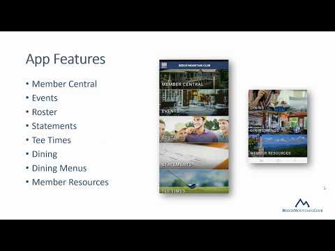 Beech Mountain Club  App Tutorial