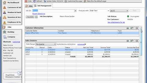 Jobs & Project Management Center Tutorial: Sage Peachtree