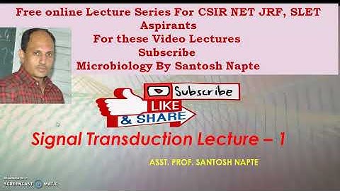 SIGNAL TRANSDUCTION / CELL SSIGNALING--- LECTURE - 1