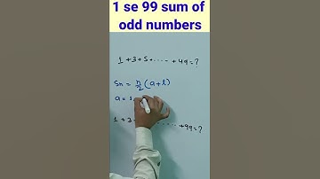 NUMBER SYSTEM maths || Find 1 se 99 sum of odd number || #numbersystem  #short  #maths