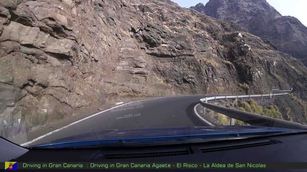 745 Driving in Gran Canaria Agaete - El Risco - La Aldea de San Nicolas