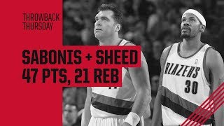 Throwback: Arvydas Sabonis and Rasheed Wallace combine for 47 pts and 21 rebounds in bizarre finish