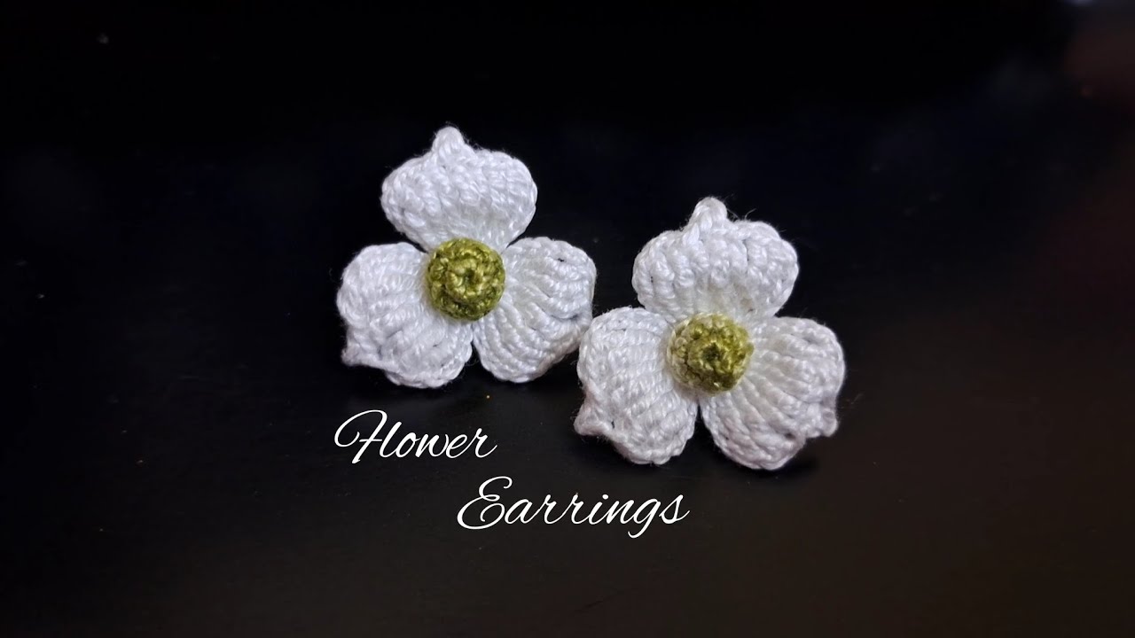 HOW TO MAKE  CROCHET FLOWER EARRINGS | VERY EASY TO MAKE | 3-D EARRINGS | CROCHET FLOWER
