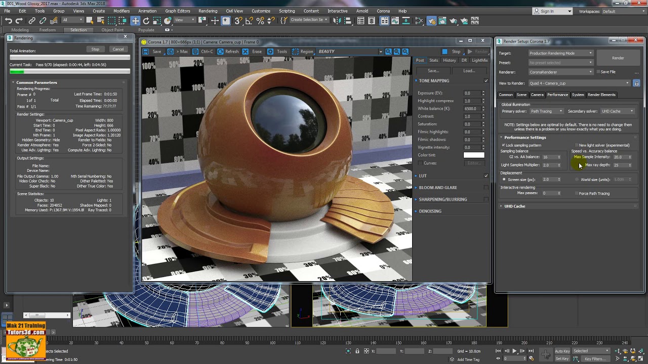 Corona 1.7 in 3ds max 2018 Campionamento - YouTube