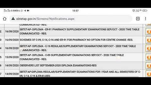 ap sbtet C16 reg/supply exam timetable released download now