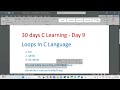 Loops In C || Day 9 Of 30 Days C Learning || Code With Singerji || Shubham Karmakar