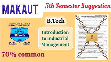introduction to industrial management 5th sem suggestion #makaut