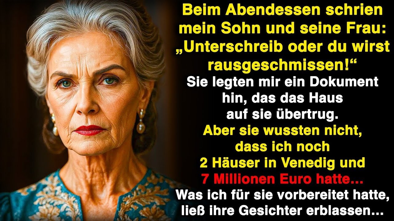 Beim Abendessen schrien mein Sohn und seine Frau: „Unterschreib oder du wirst entfremdet!“ Aber…