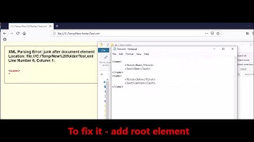 Mozilla Firefox -  Fix Error -  XML Parsing Error junk after document element with comments