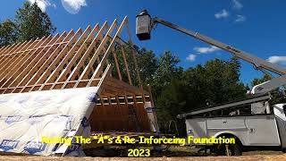 Building Our A Frame Literally! #aframe    #diy #construction #offgrid   #home #woodworking #music