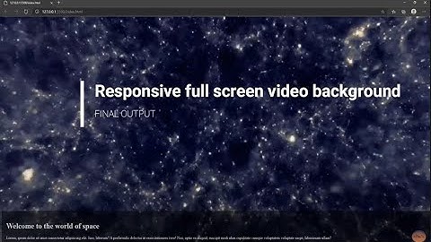 CREATE WEBSITE WITH FULL SCREEN VIDEO BACKGROUND - HTML & CSS