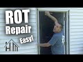 How to make a rotted exterior door jamb and trim like new. Easy door rot repair.