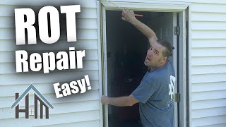 How to make a rotted exterior door jamb and trim like new. Easy door rot repair.