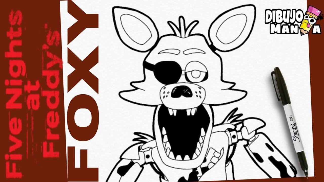 COMO DIBUJAR A FOXY DE FNAF | FÁCIL | PASO A PASO | how to draw foxy from  fnaf | easy | step by step - YouTube