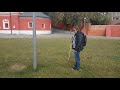 (Russian) Blind user of The vOICe vision glasses learns to detect and approach a pole