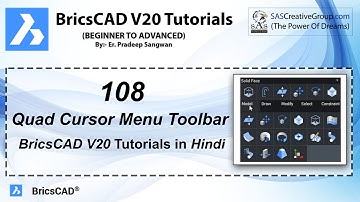 BricsCAD V20 Tutorial 108: Quad Cursor Menu Toolbar in BricsCAD V20 Mechanical | Hindi