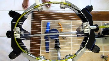 Badminton racket stringing video tutorial.