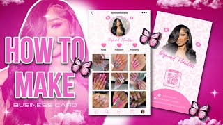 HOW TO MAKE A CUTE INSTAGRAM BUSINESS CARD FOR FREE👸🏽🎀✨ | CANVA 2023!!💖✨